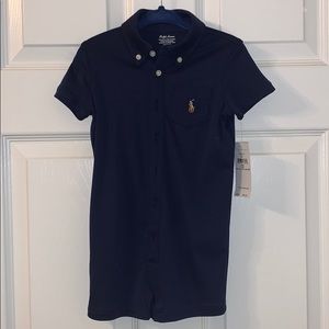 Baby boys shorts polo onesie.
